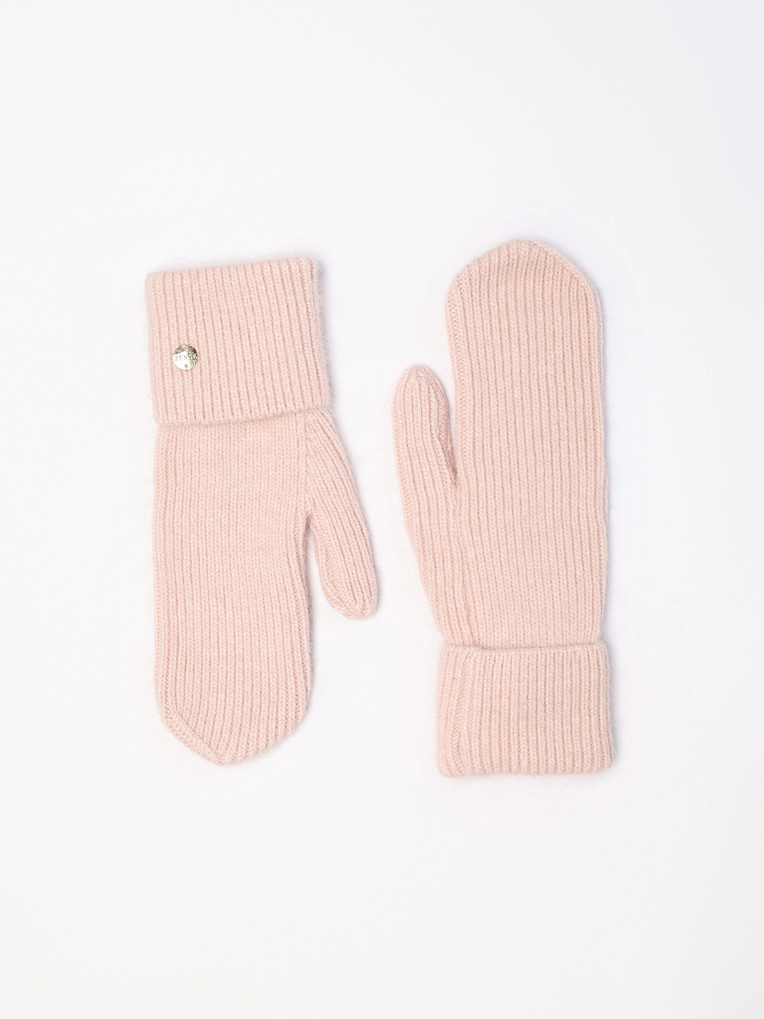 Варежки вязаные из ангоры и акрила 